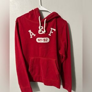 A and f red sweat shirt